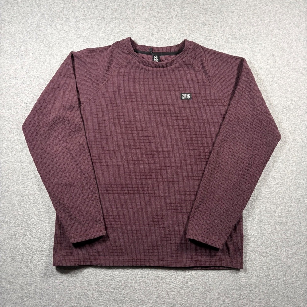 Mountain Hardwear Summit Grid Long Sleeve Crew Baselayer Shirt Mens L Burgundy